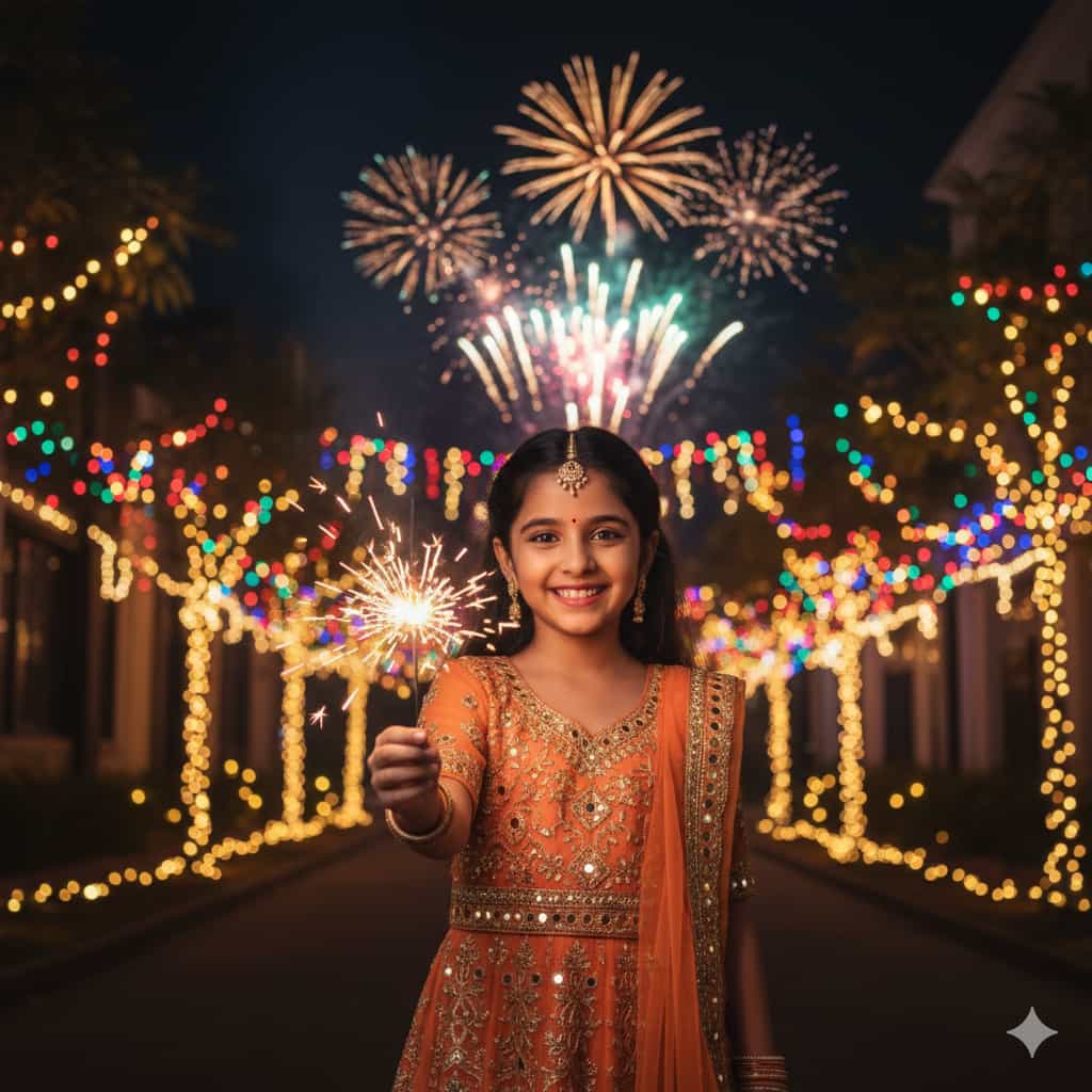 Festive Night Portrait Pose